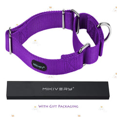 Mikivery collar martingala con herrajes niquelados resistentes para mayor seguridad.