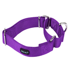 Mikivery collar martingala de nailon ajustable en púrpura para paseos cómodos.