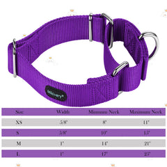 Mikivery collar martingala con nailon suave y duradero para perros activos.