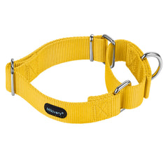 Collar martingale Mikivery amarillo ajustable para perros, comodidad en el ajuste.