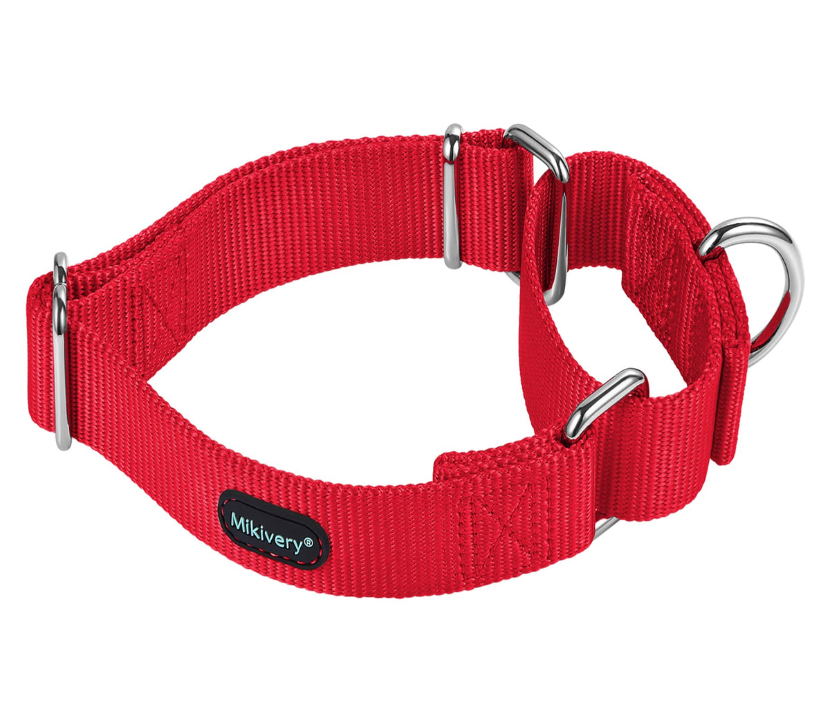 Mikivery collar martingale de nylon rojo con ajuste cómodo.