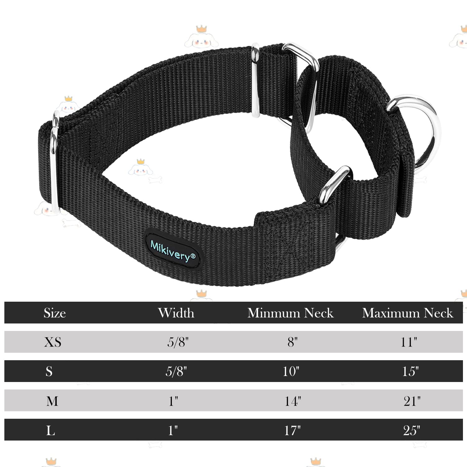 Mikivery collar nylon tejido suave, duradero y cómodo para el cuello del perro.