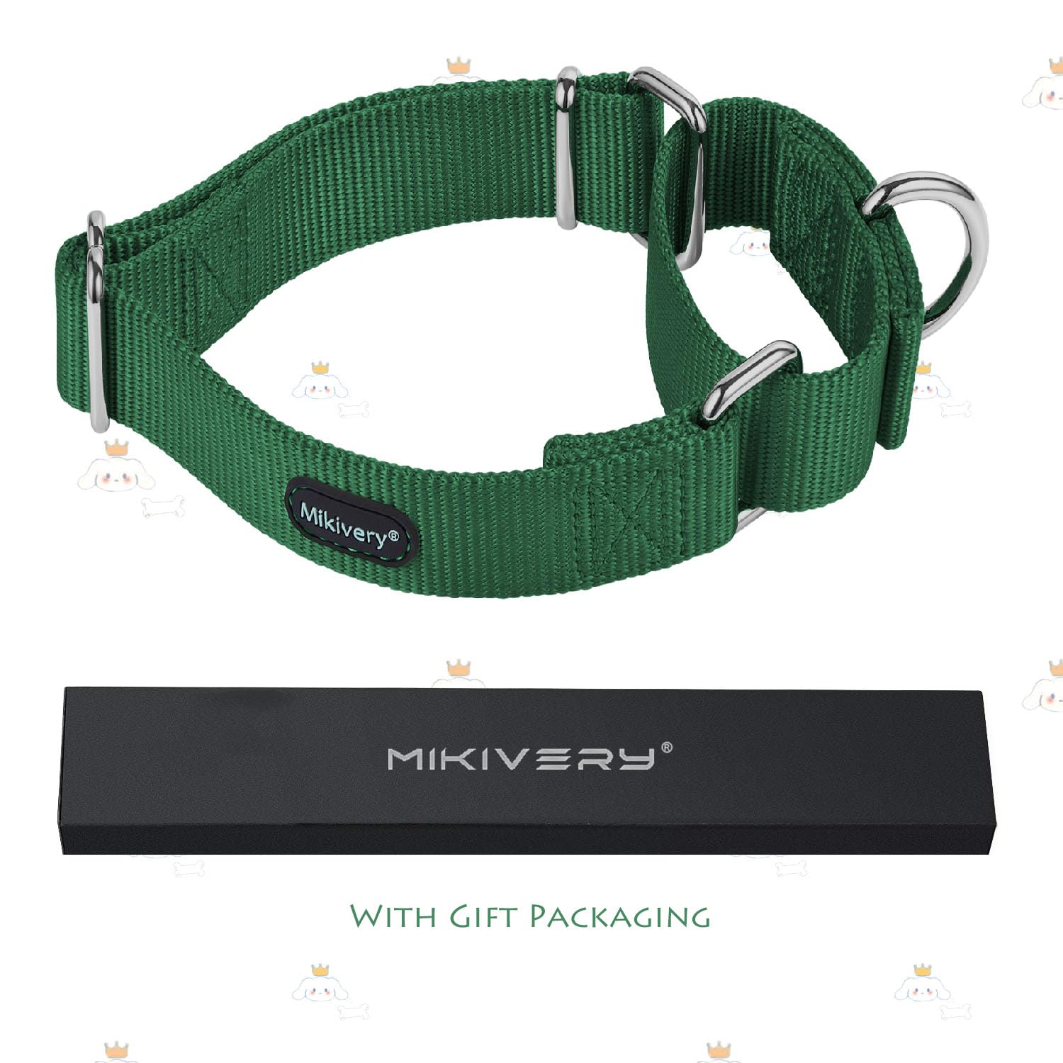 Mikivery collar martingale para entrenamiento, enfoque en diseño suave y control.