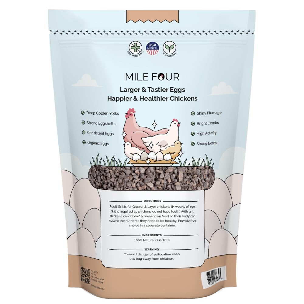 Mile Four grit para pollos inicial, apoya la digestión en aves jóvenes.