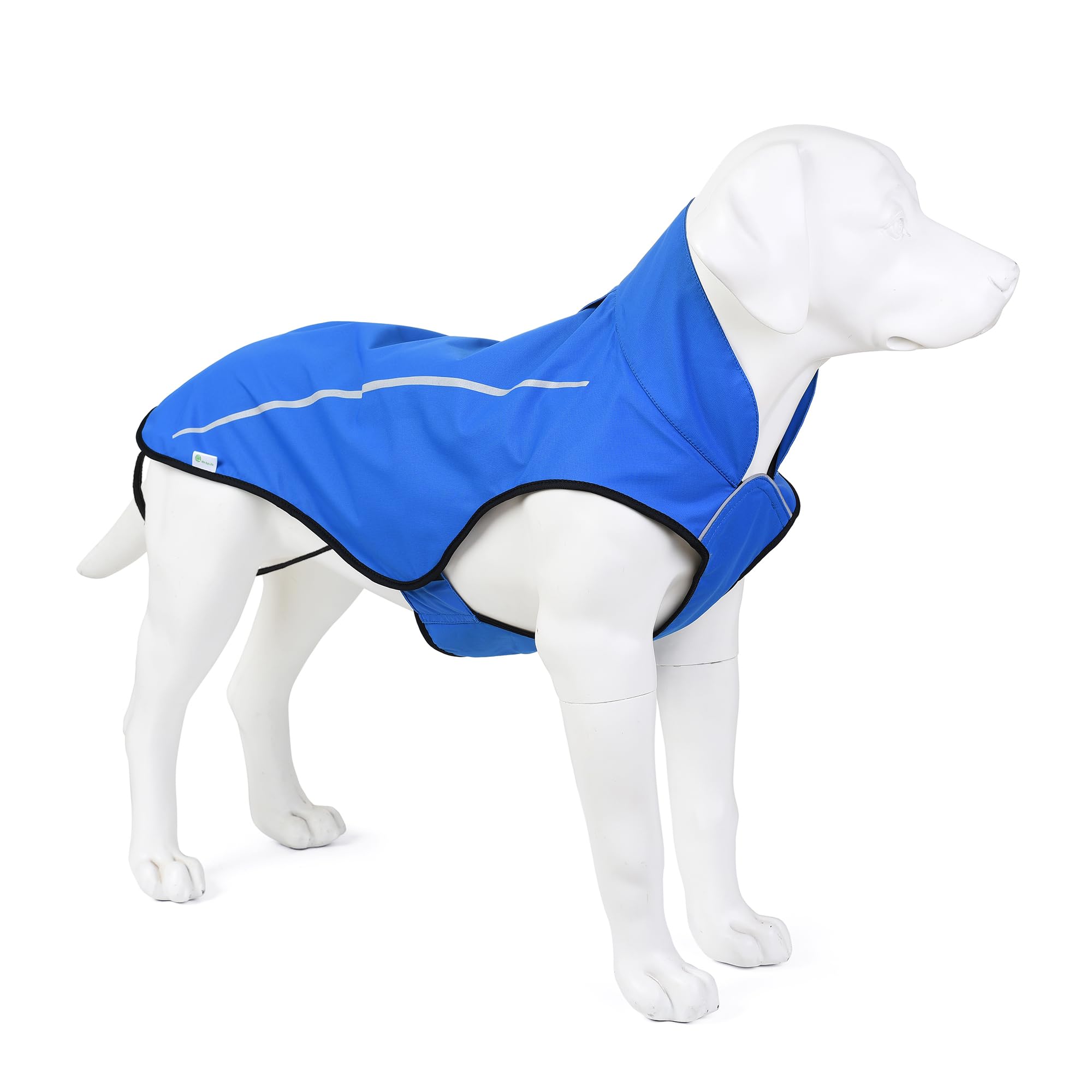 Mile High Life chubasquero para perro azul, franja reflectante para mayor visibilidad