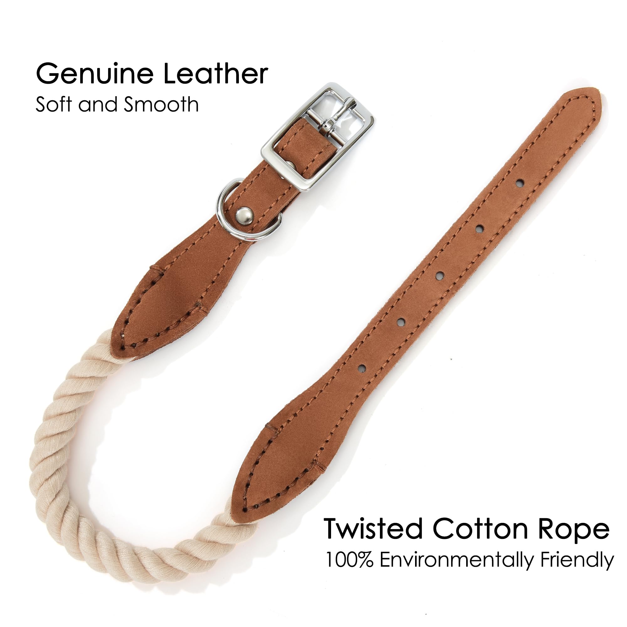 Collar beige de estilo natural para paseos urbanos y al aire libre.
