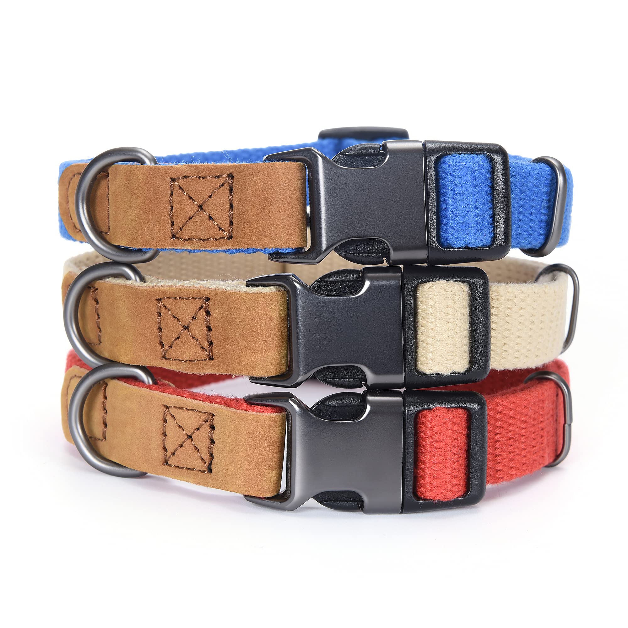 Mile High Life collar rojo con puntas de cuero premium.