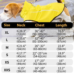 Mile High Life chaqueta para perros vista dorsal, comodidad ligera para lluvia