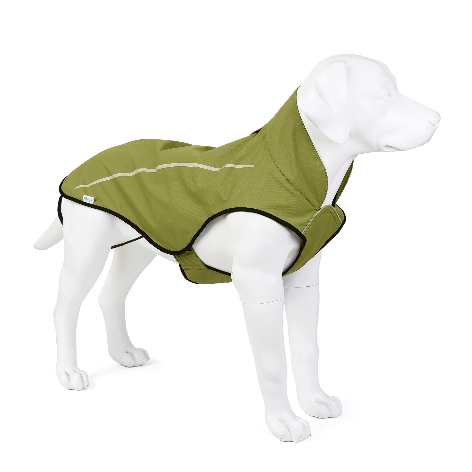 Chubasquero para perros con franja reflectante Mile High Life para seguridad