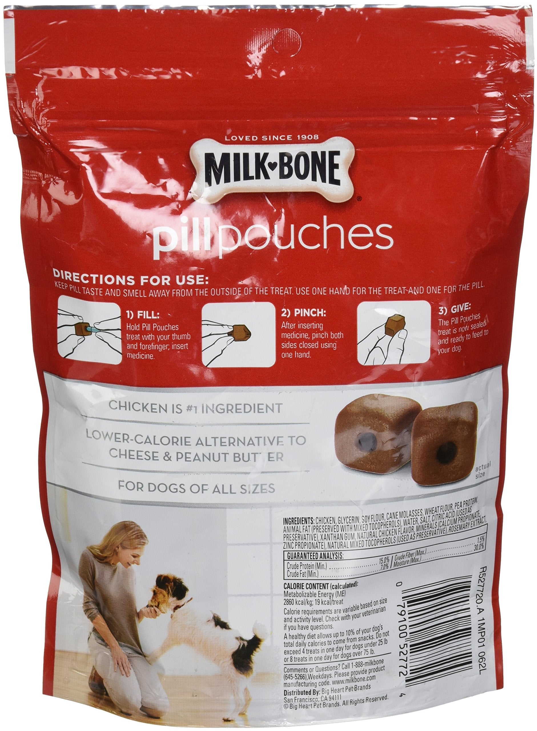 Milk-Bone Bolsas para Pastillas con Pollo Real, uso fácil y práctico para medicación.