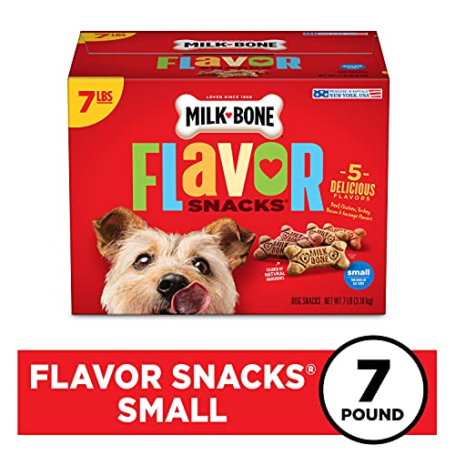 Milk-Bone Snacks sabor pavo en tamaño pequeño, galletas crujientes para perros.