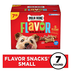 Milk-Bone Snacks sabor pavo en tamaño pequeño, galletas crujientes para perros.