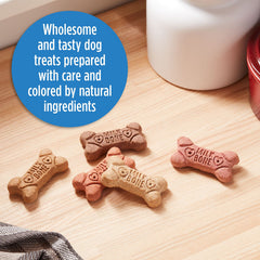 Milk-Bone Snacks sabor tocino en tamaño pequeño, galletas sabrosas para premios.