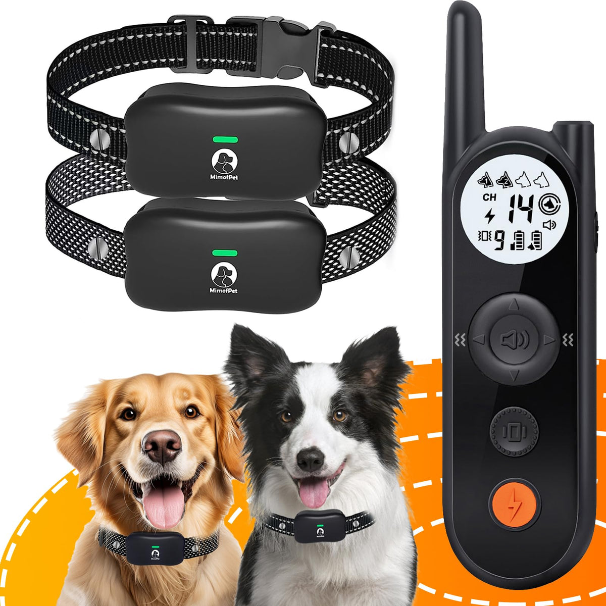 MIMOFPET cerca inalámbrica para dos perros, ideal para delimitar áreas al aire libre.