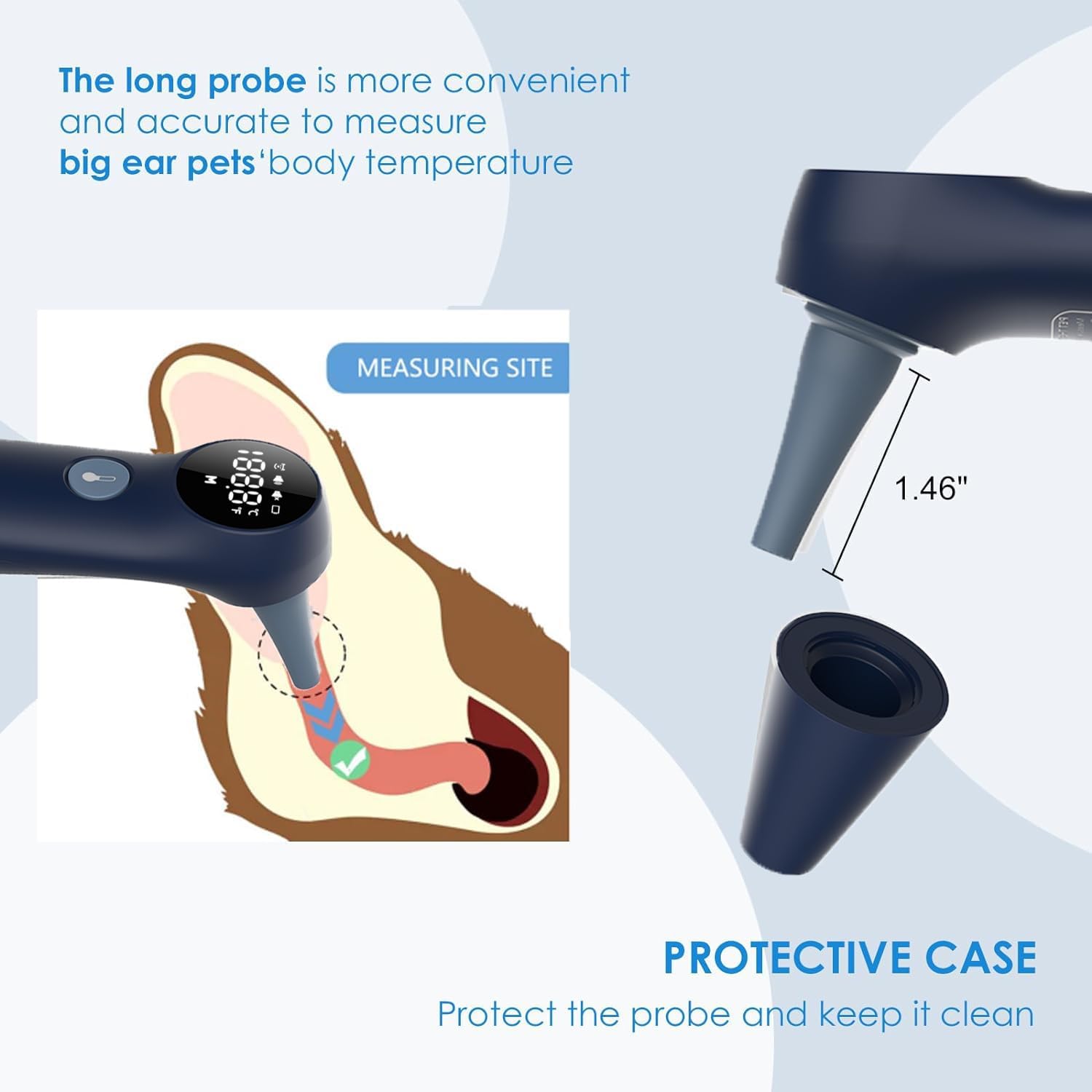 Mindpet-Med sonda larga para oídos, lectura precisa