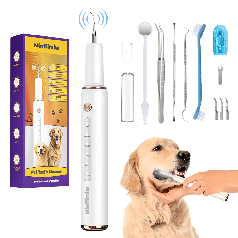 Minffimiw ultrasonico dientes perro: limpieza eficaz de placa sin irritar las encías.