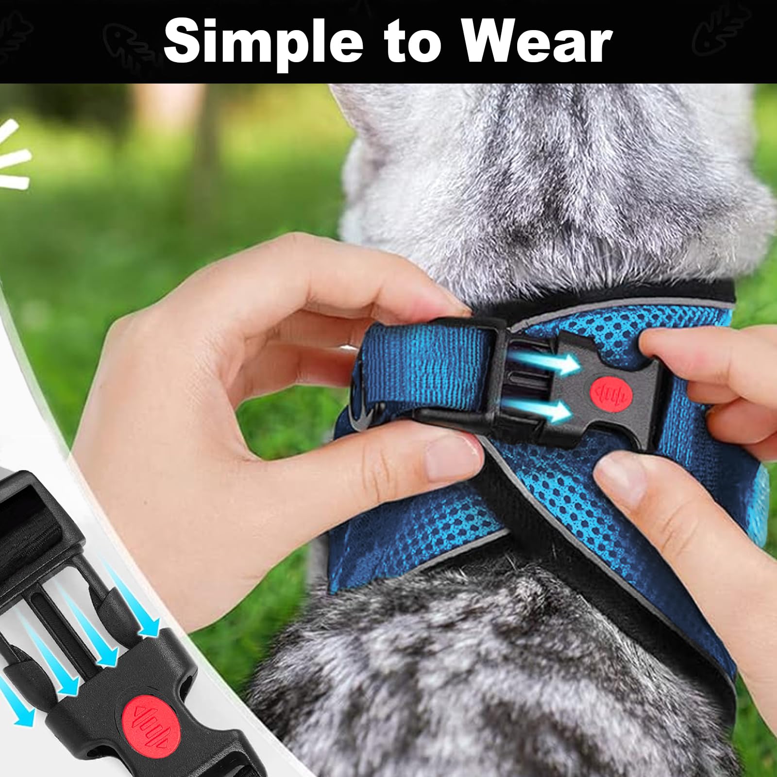 Ajuste en múltiples tallas MingXpets para gatos pequeños y grandes.