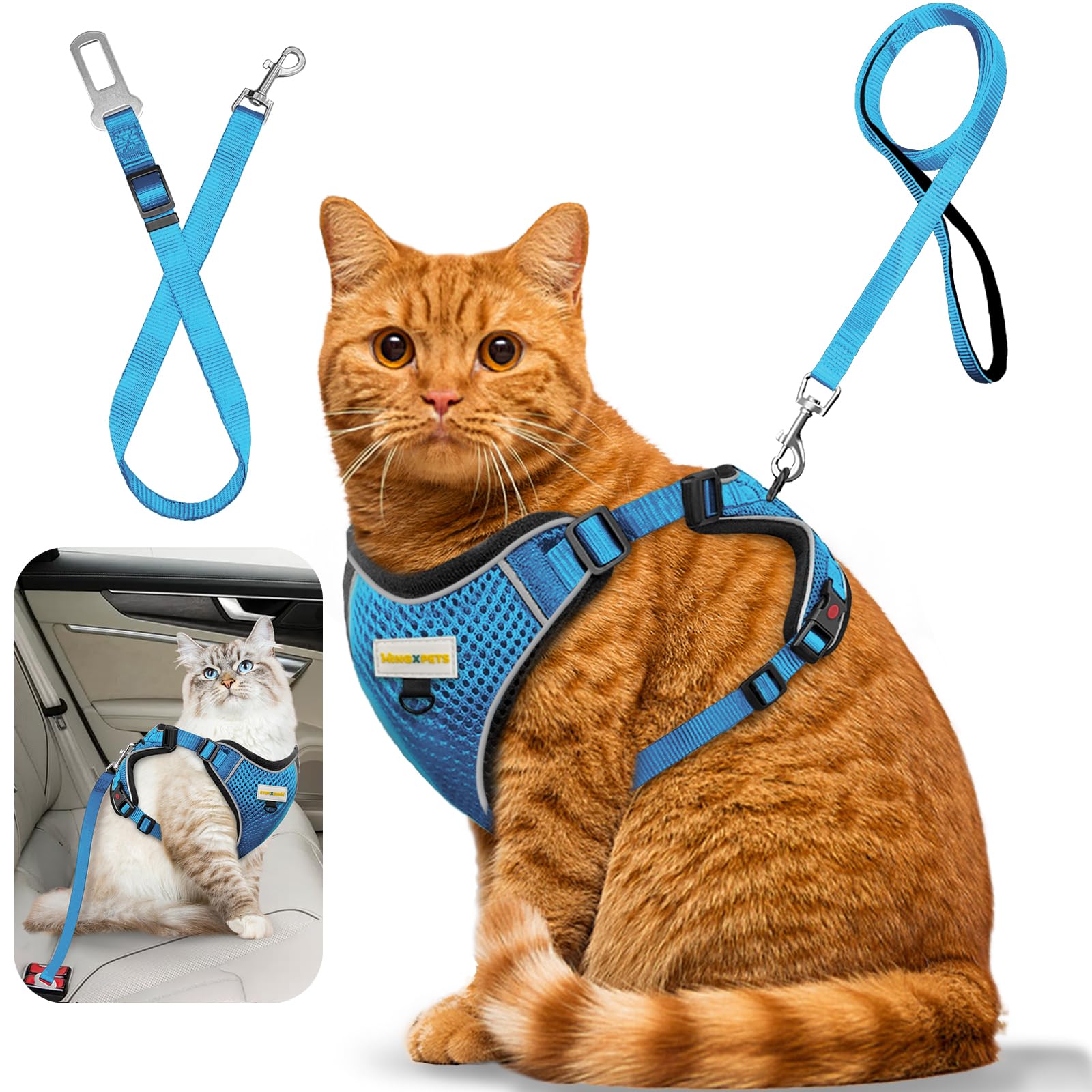 Arnés MingXpets a prueba de escape para paseos seguros.