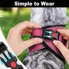 MingXpets arnés-gato-ajuste-contorno: ajuste personalizado para diferentes tamaños.
