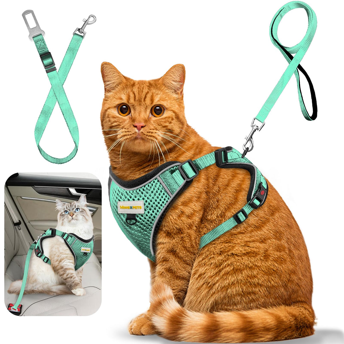MingXpets arnés gato ajustable para comodidad y ajuste seguro
