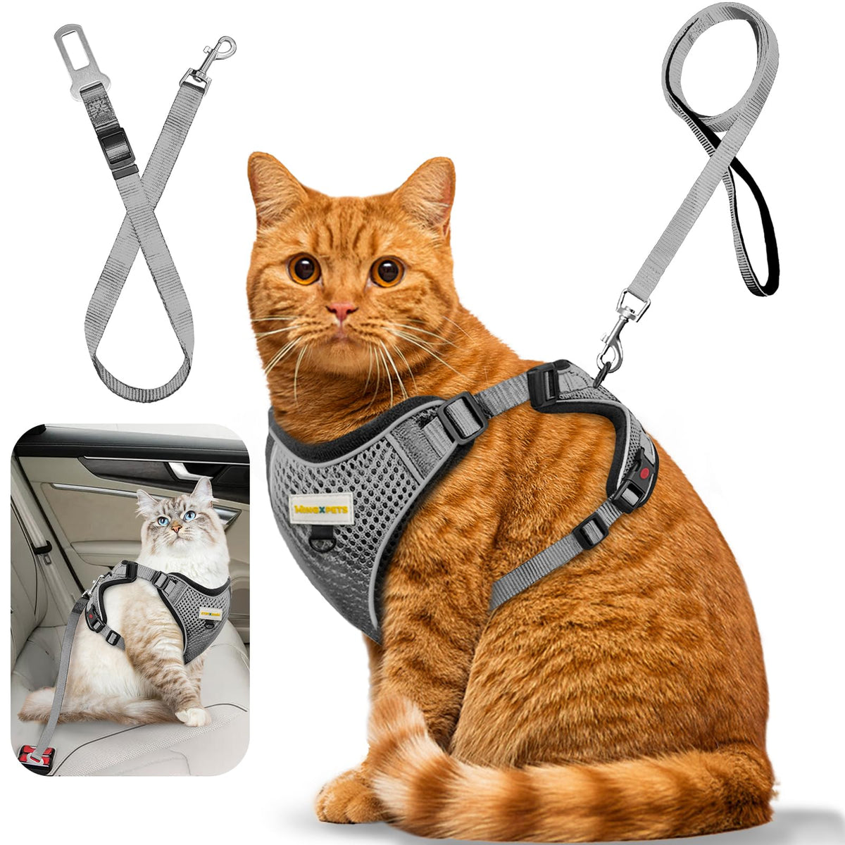 MingXpets arnés-gato-paseo: cómodo y seguro para paseos diarios.
