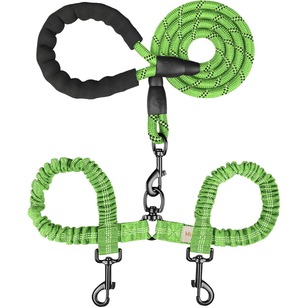 MingXpets correa doble con giro de 360°, control estable para dos perros.