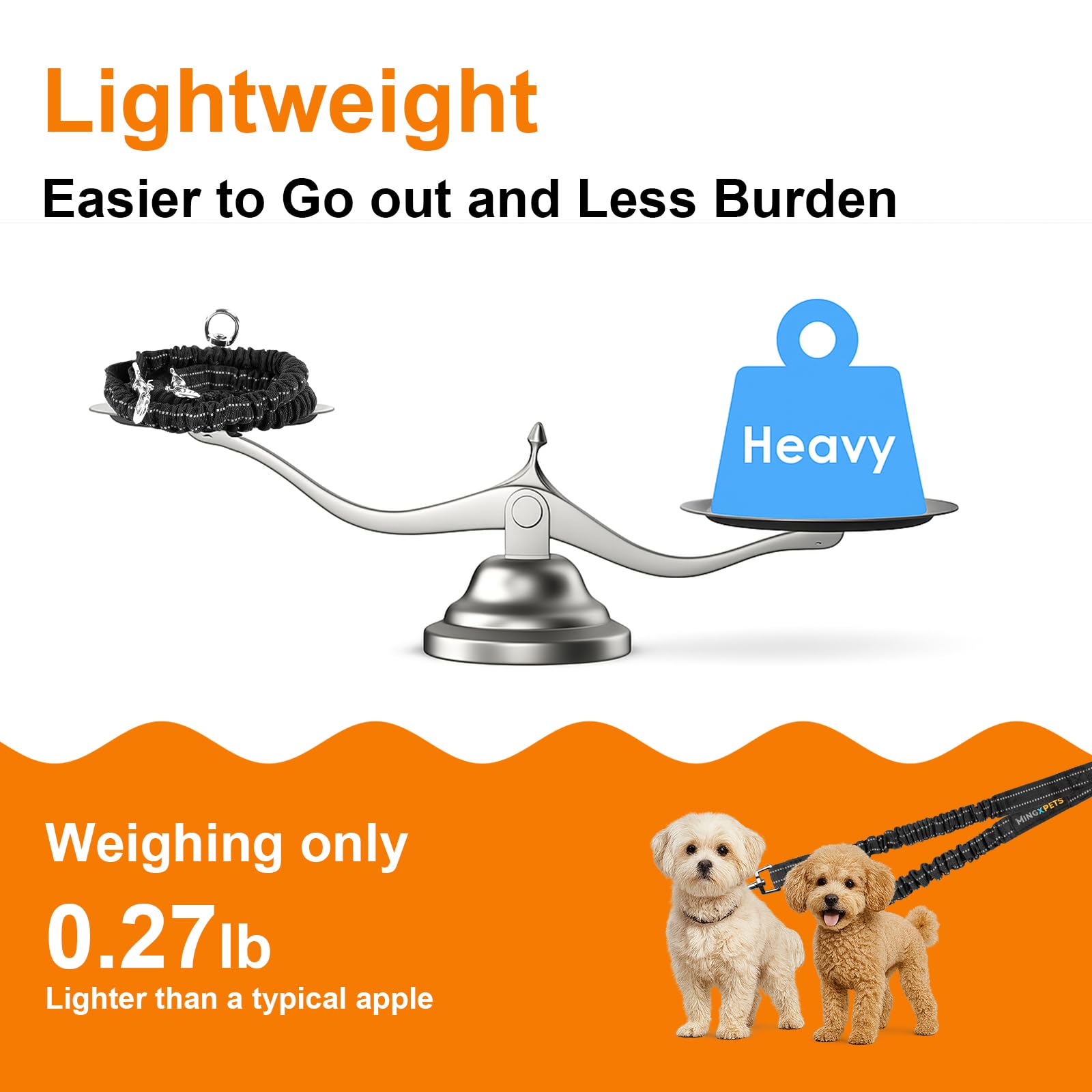 MingXpets correa robusta para perros de 13-68 kg, manejo cómodo