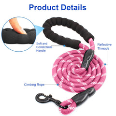 MingXpets Correa doble rosa, anti-nudos, paseos más fluidos.