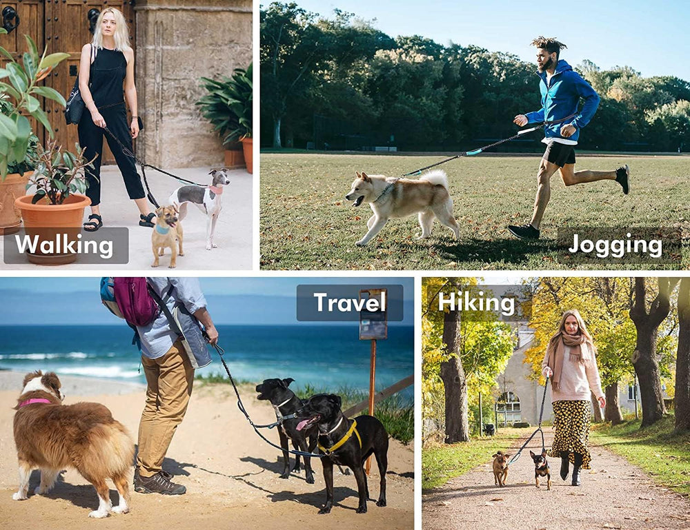 MingXpets correa doble ideal para correr y senderismo con perro
