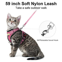 MingXpets correa gato con cierres seguros para control durante caminatas.