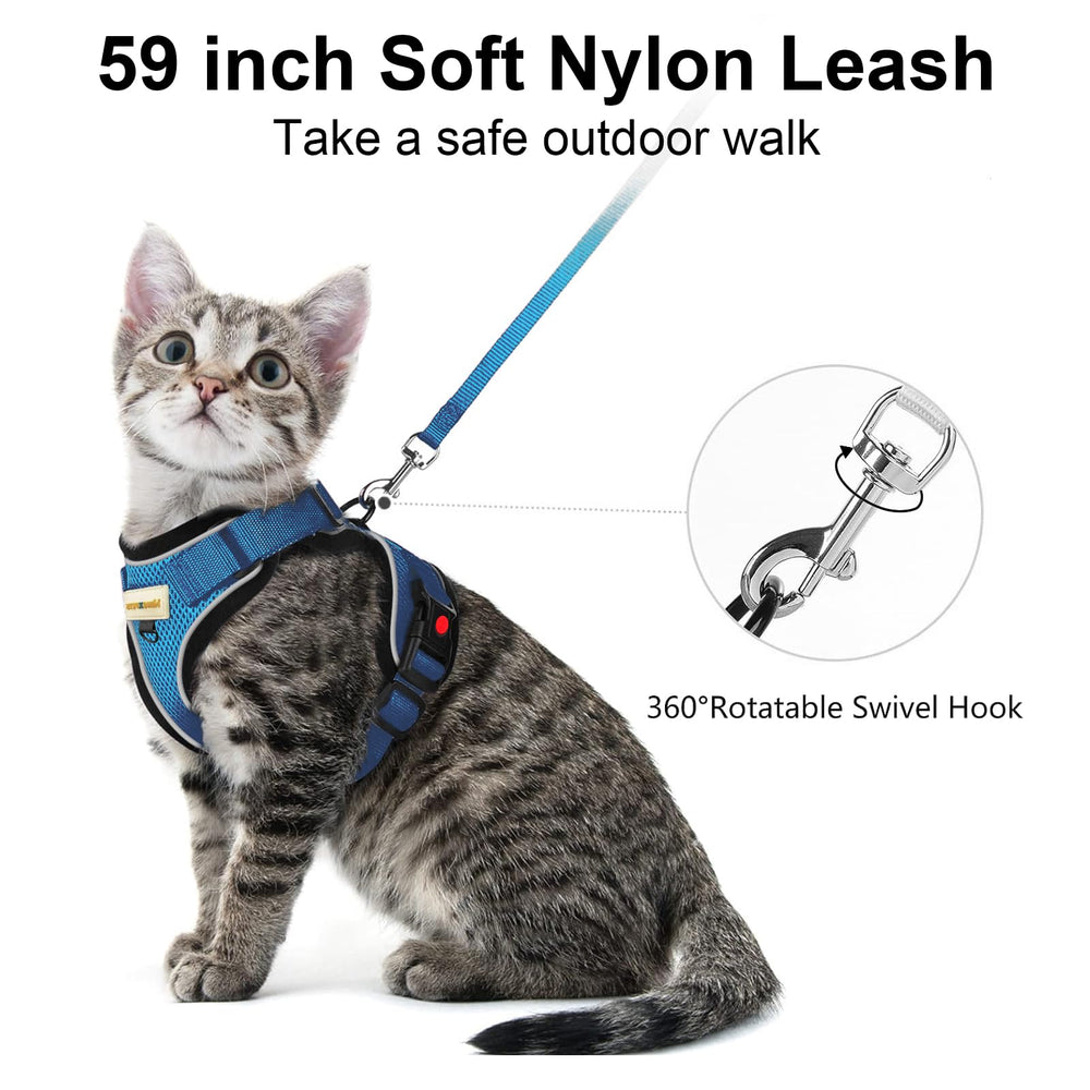 MingXpets correa gato con ajuste para paseos cómodos.