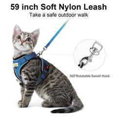 MingXpets correa gato con ajuste para paseos cómodos.