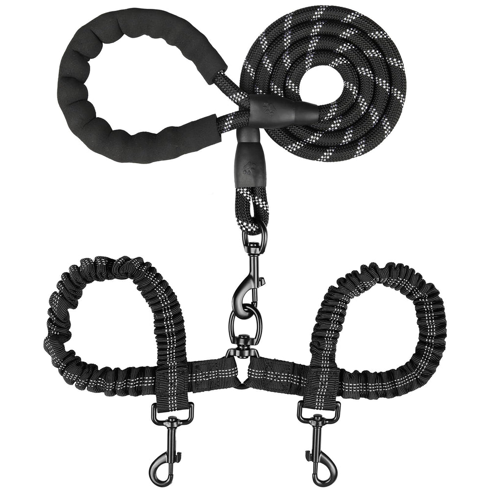 MingXpets doble correa para dos perros con giro de 360° para paseos fluidos.