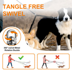 MingXpets Correa para Dos Perros con costuras reflectantes para caminatas