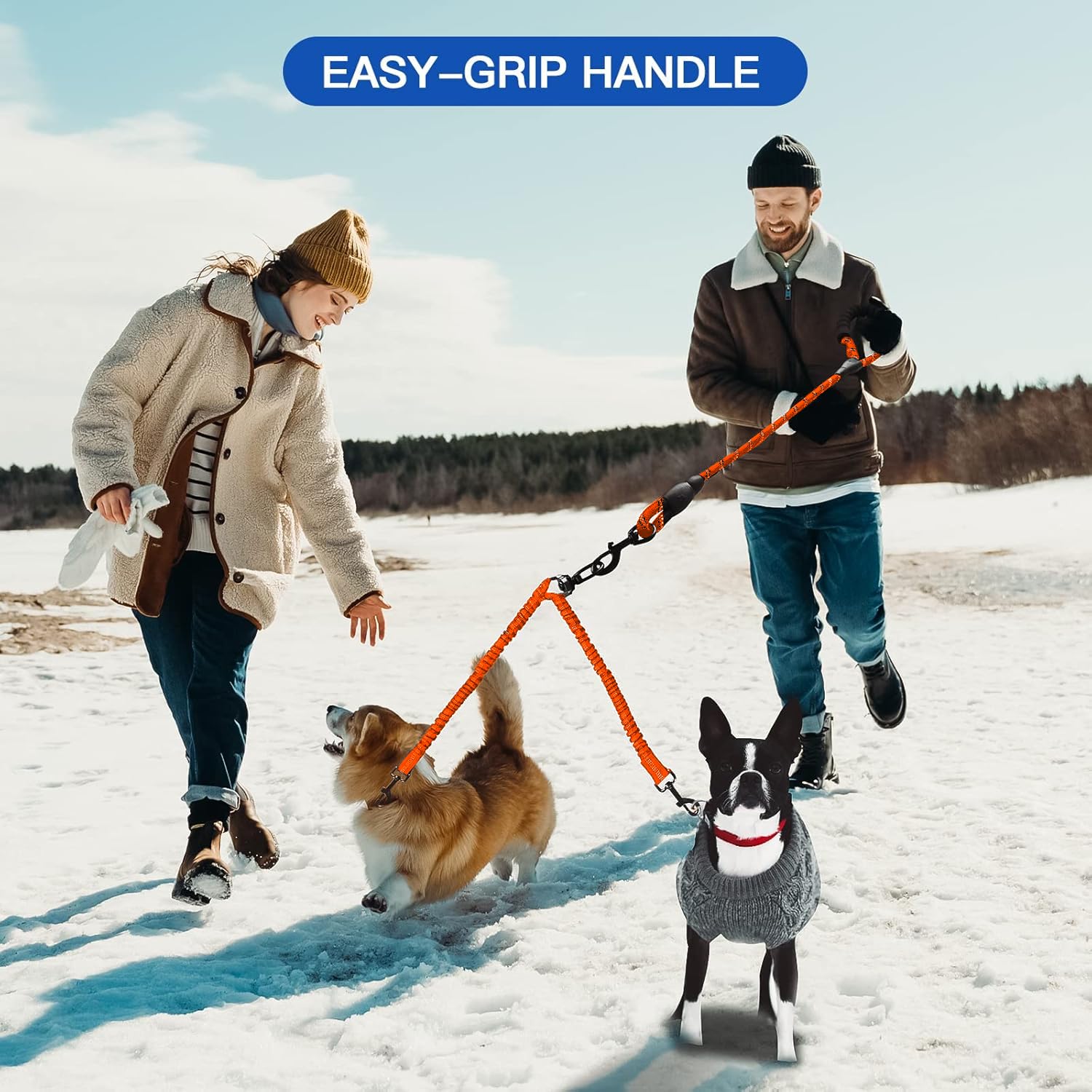 MingXpets duradera correa doble, ideal para paseos al aire libre.