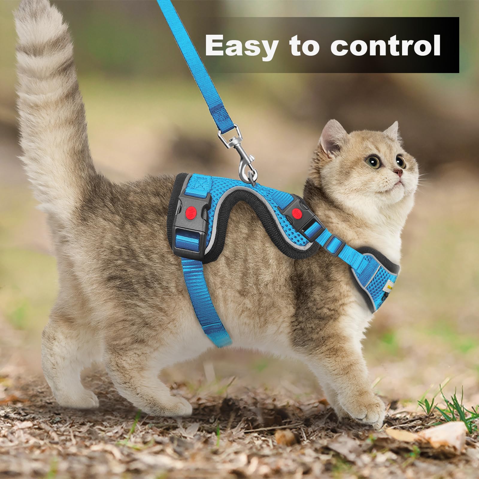 MingXpets sistema cuello liberación arnés gato para ponérselo fácilmente.