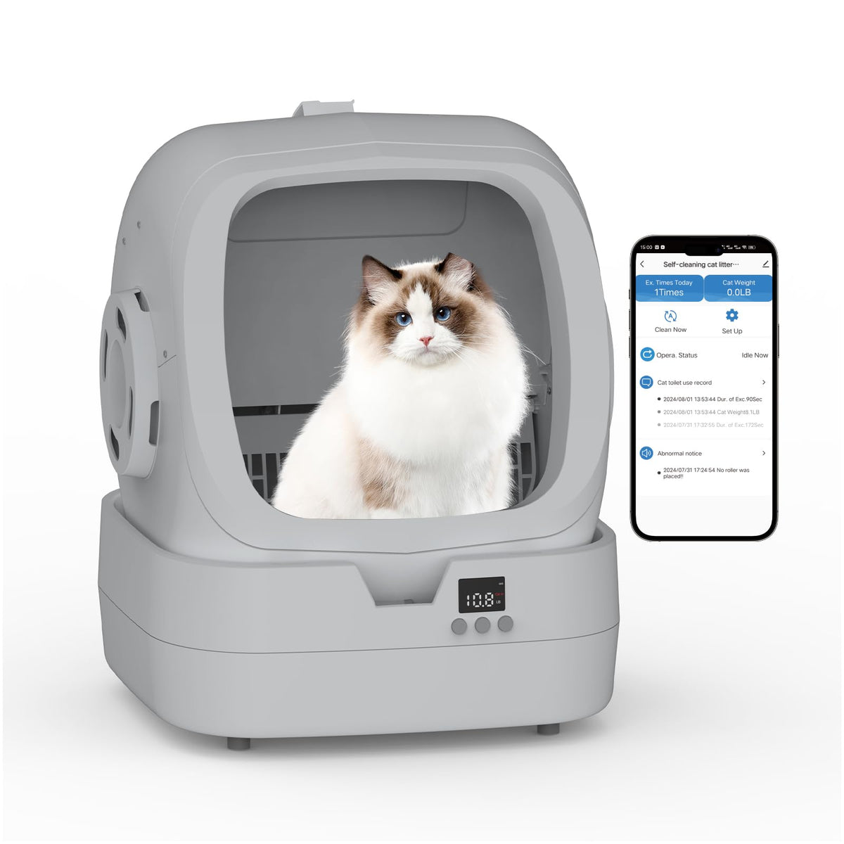 Mintakawa cajón de limpieza automático con gatos, ideal para una higiene diaria sin esfuerzo.