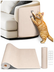 Minyii gran tapete rasca-gato beige ofrece amplia cobertura para muebles y áreas de juego.