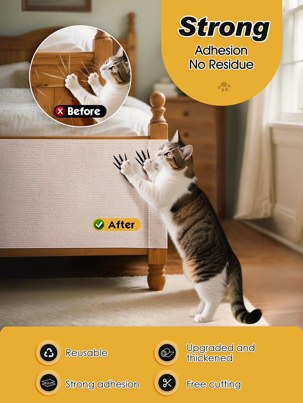 Minyii uso multifuncional rasca-gato beige sirve como reemplazo de alfombra para zonas de juego.