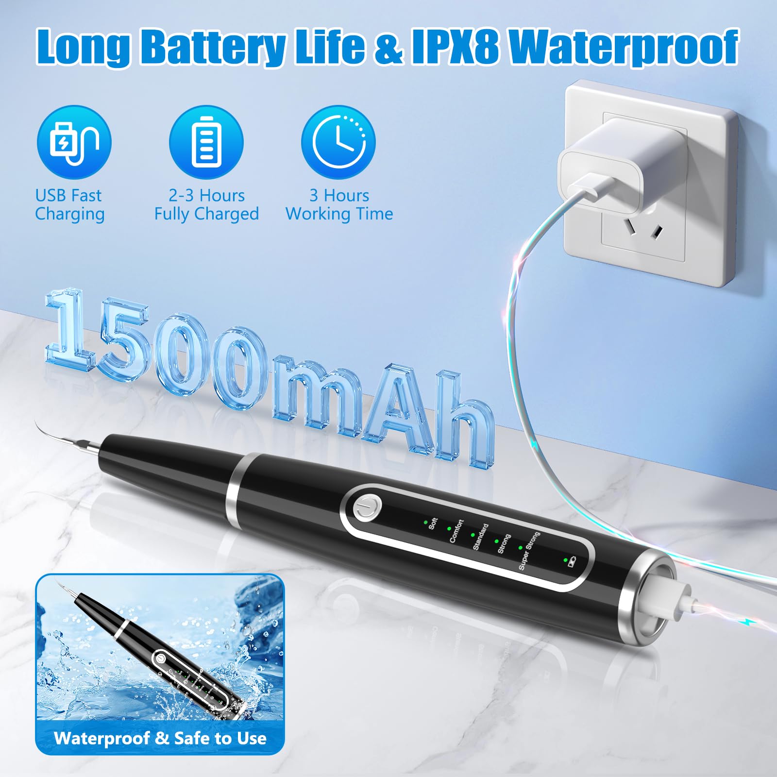 MIONJO con IPX8 para limpieza segura y diaria alrededor del agua.