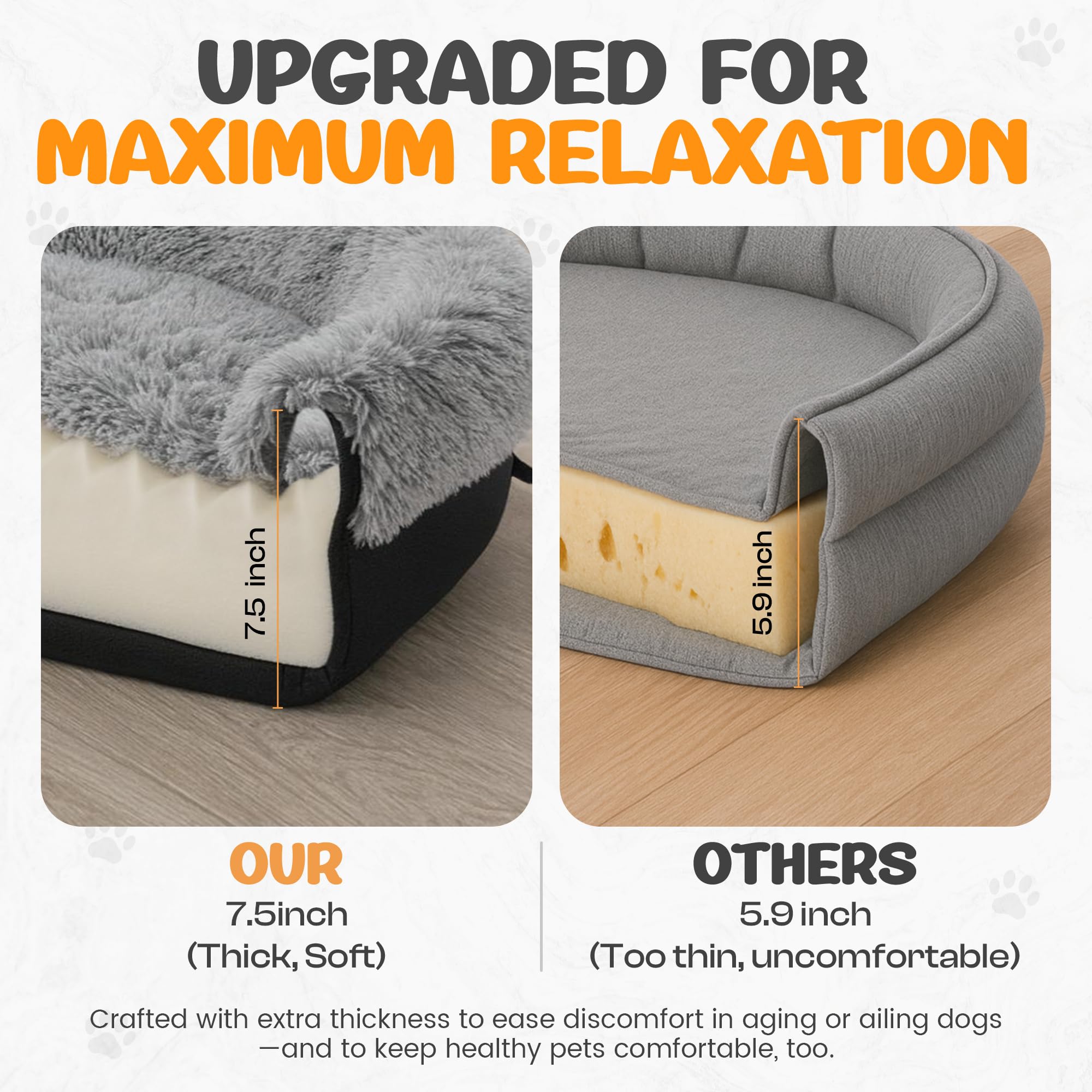 Miorun cama ortopédica grande base espuma huevo distribuye peso.