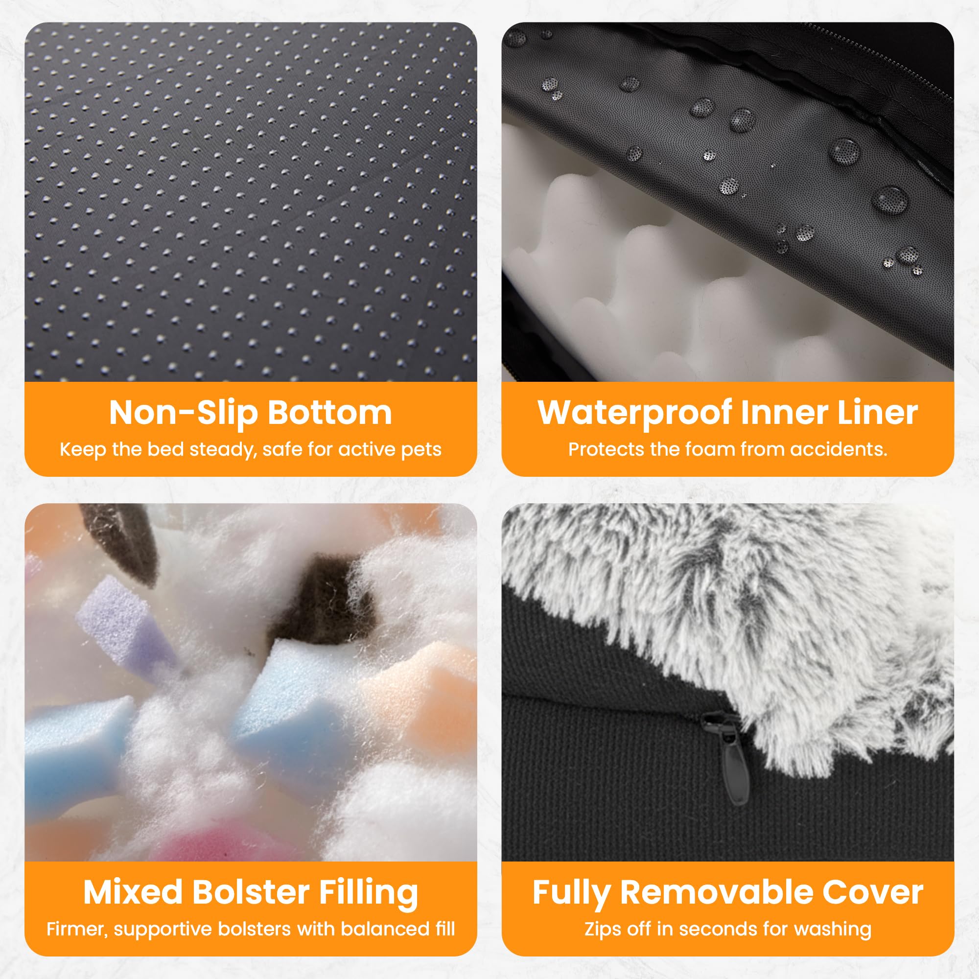 Miorun cama ortopédica grande fácil limpieza con funda lavable.