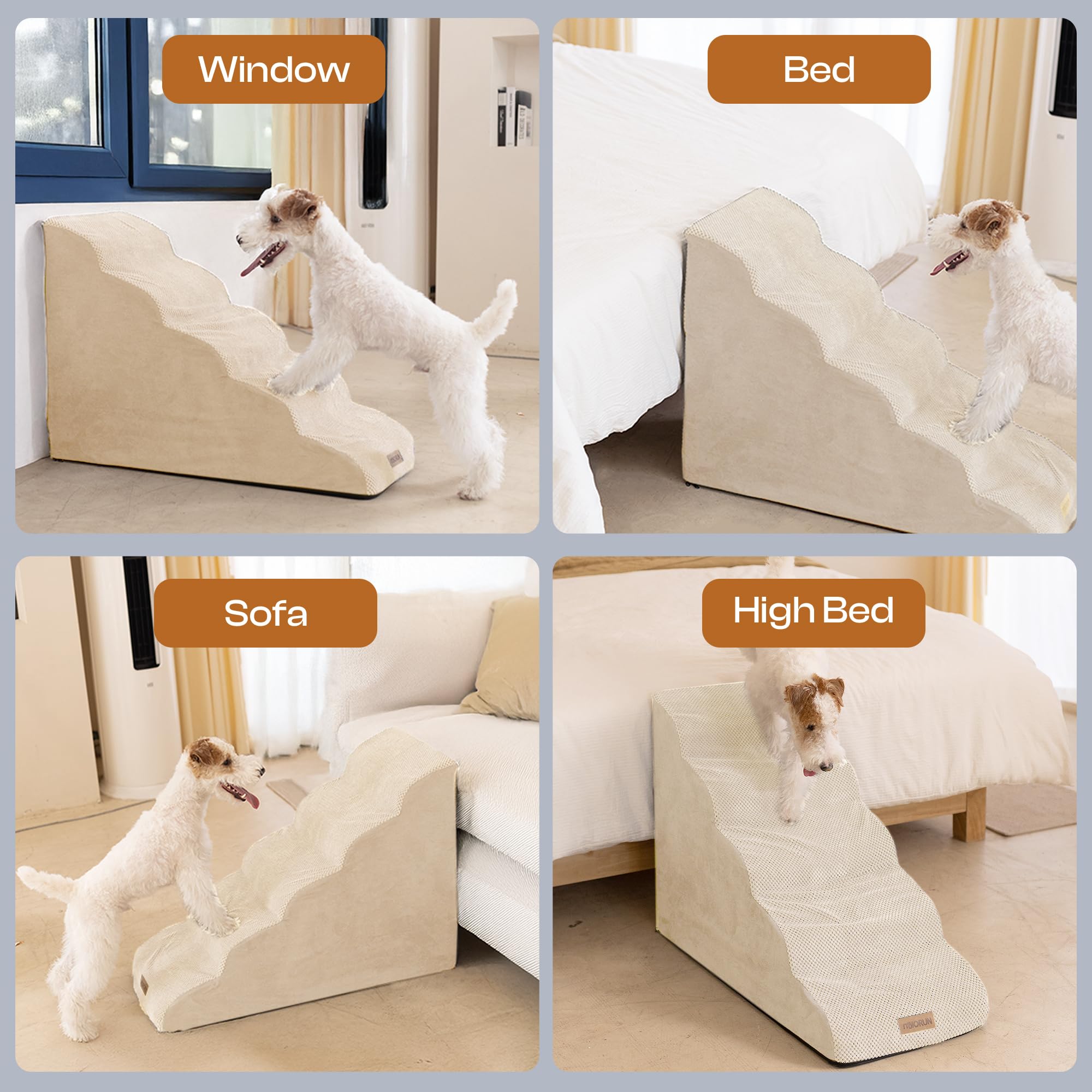 Funda lavable y suave para escaleras de perros.