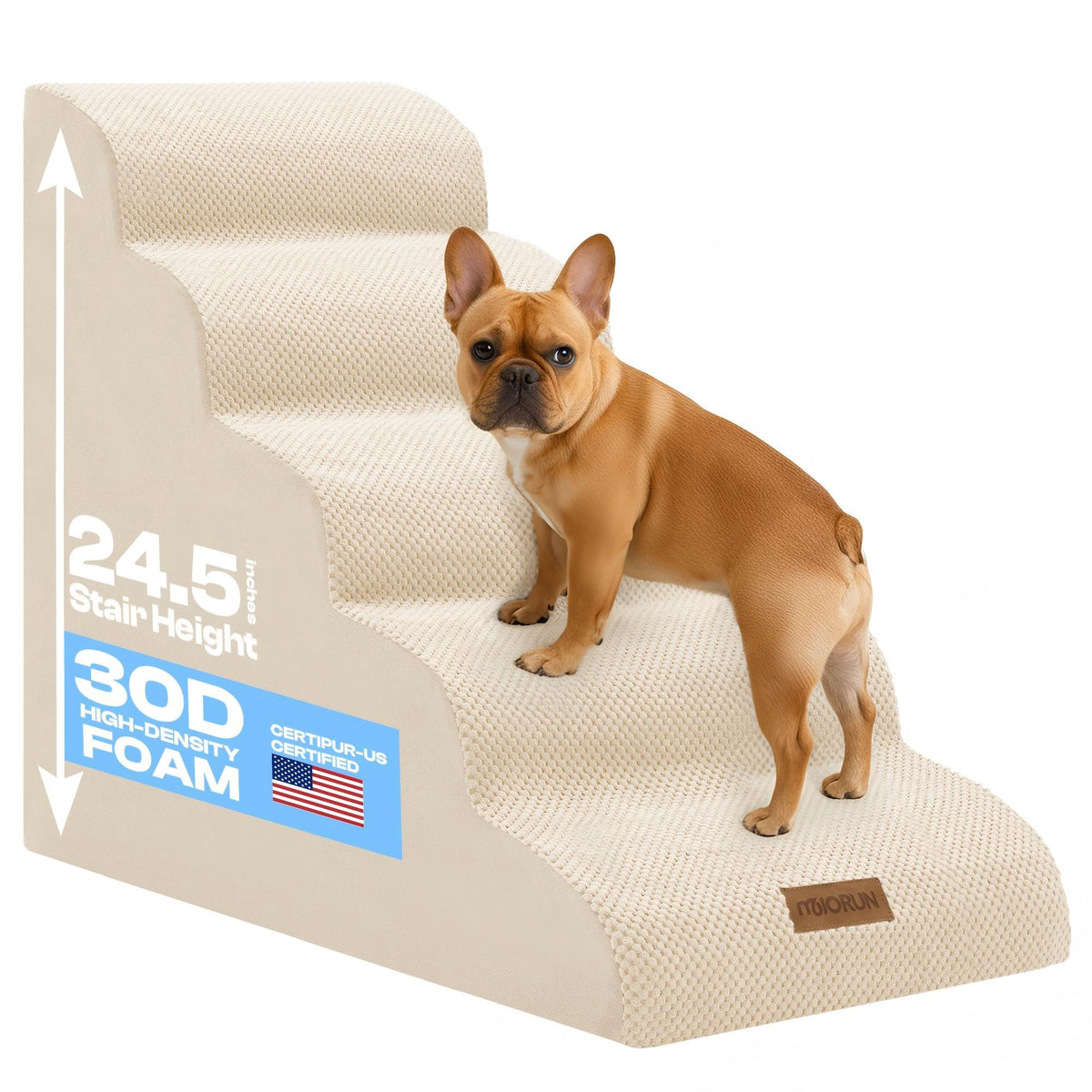 Escalera Miorun para perros, altura 24.5 pulgadas para camas altas.