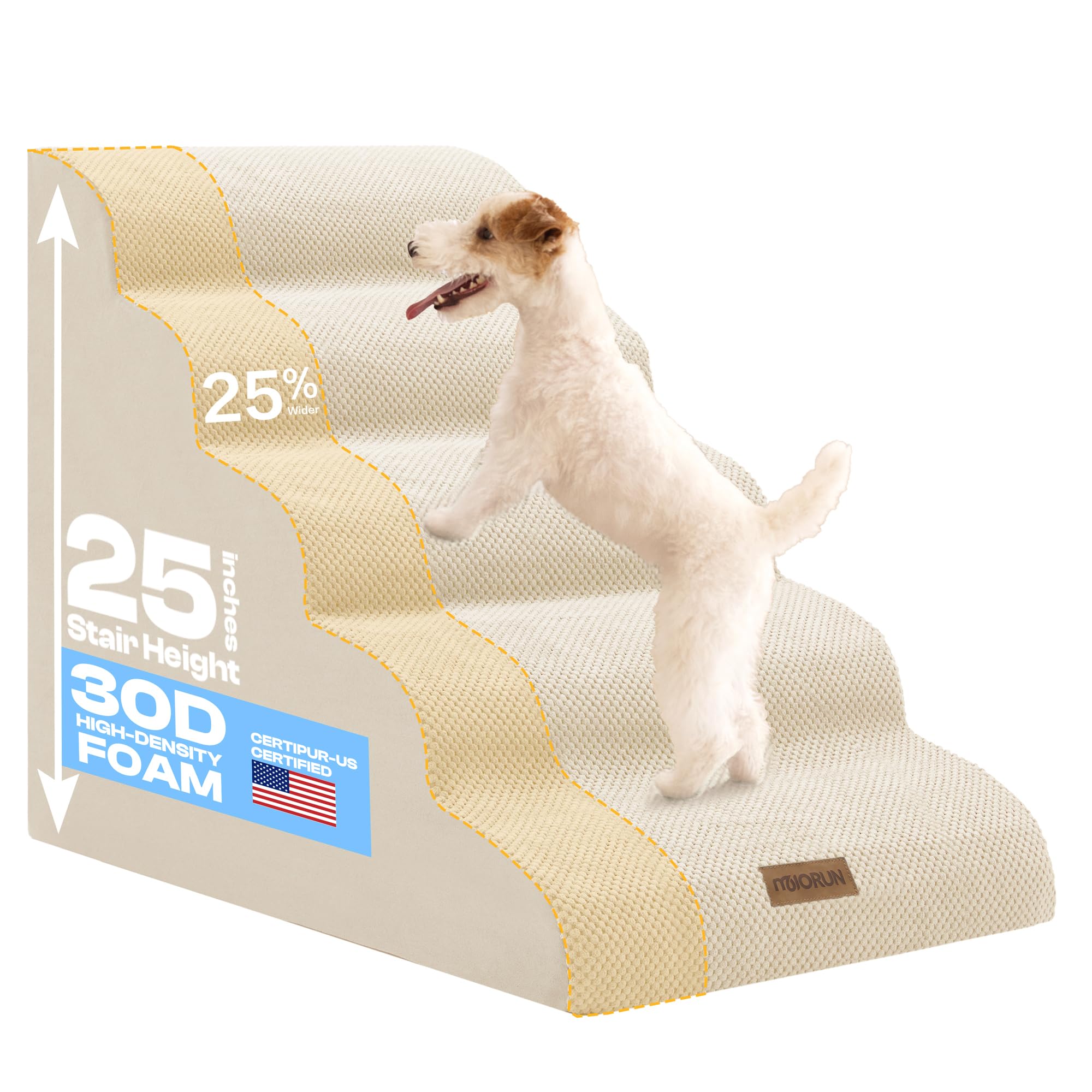 Escaleras Miorun para perros con ancho extra y funda lavable para comodidad al subir