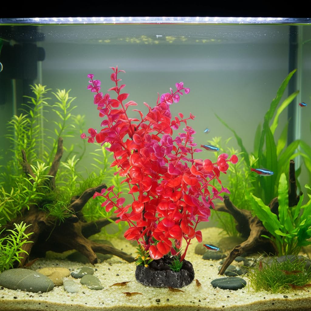 Mipukbay ecosistema acuario limpio gracias a plantas artificiales