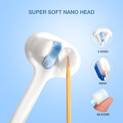 MISSELF cepillo dental nano ultra suave trasera, diseño ergonómico para mascotas.