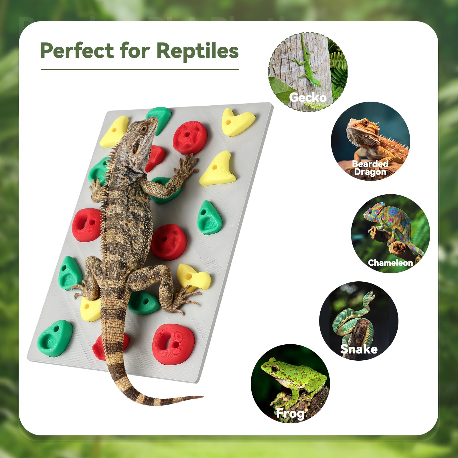 MITCHENIFY detalle del material PLA del muro de escalada para reptiles.