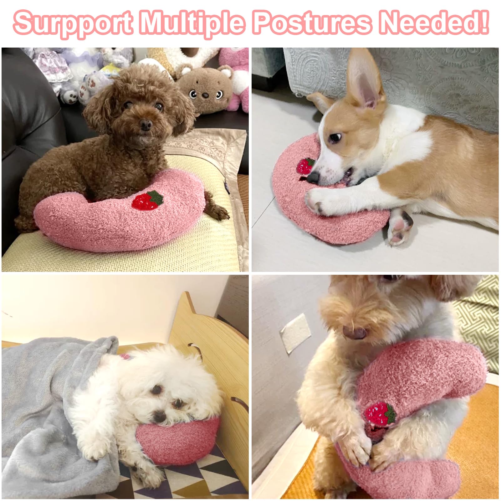 Funda rosa suave de la almohada Mity Rain para perros.