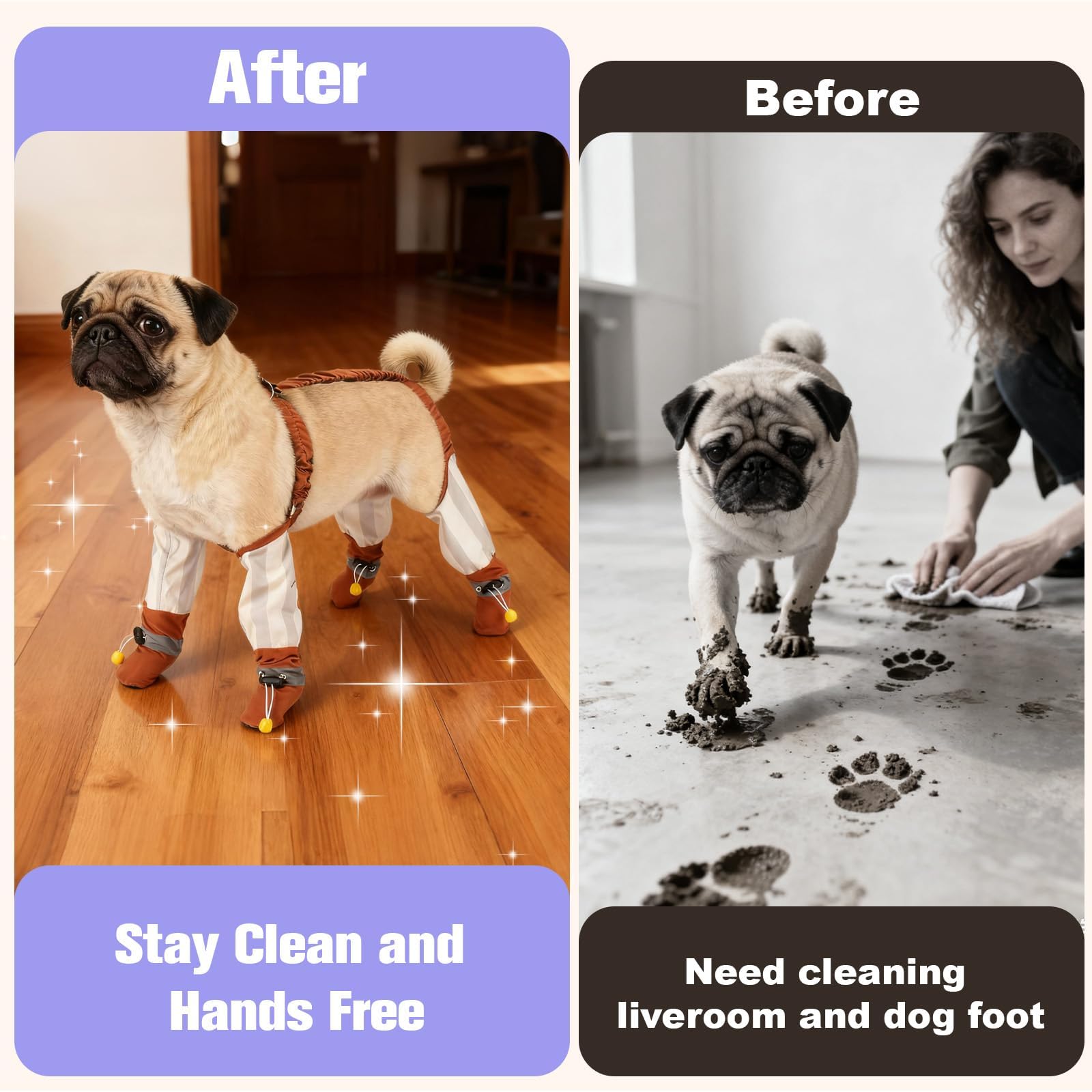 Protección total para las patas: diseño tipo pantalón con botas Mity rain.